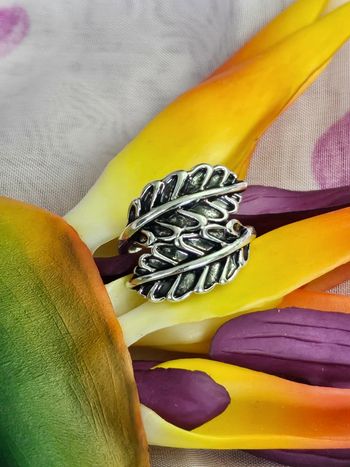 Bague doubles feuilles en acier inoxydable