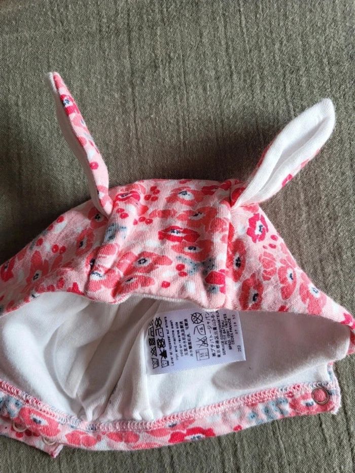 Joli ensemble combinaison bébé fille Petit Bateau avec bonnet oreilles de lapin - photo numéro 8