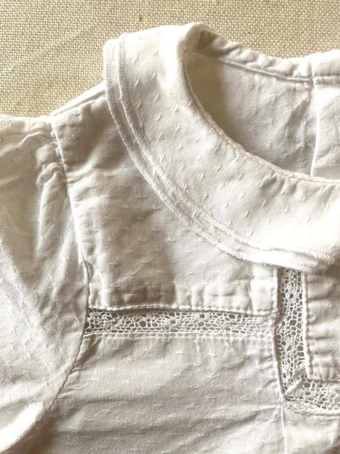 Tunique chemisier blanc dentelles Cyrillus 9 mois - photo numéro 4