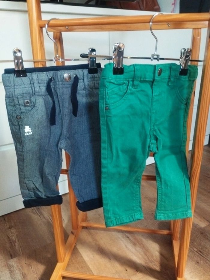 Lot de 2 pantalons bébé garçon taille 6 mois