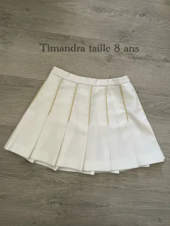 Jupe plissée blanche et dorée - Timandra - 8 ans