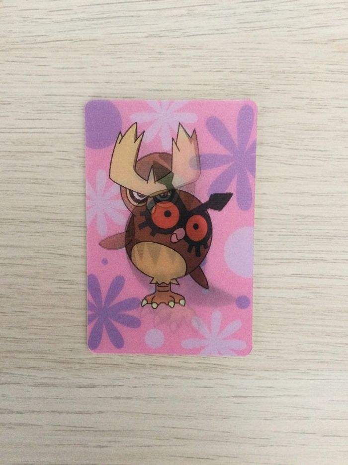 Carte Pokémon 3D Hoothoot et noarfang