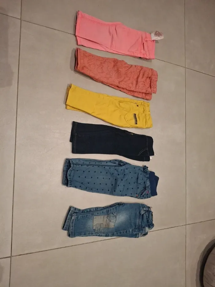 Lot de 6 pantalons fille 12 mois