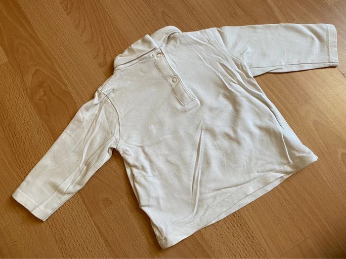Joli sous-pull à col roulé blanc Disney Winnie l’ourson T. 6 mois/68 cm garçon TBE - photo numéro 2