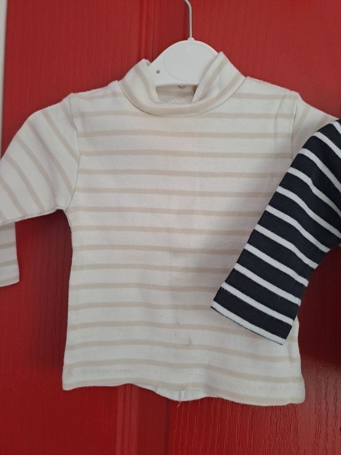 Lot t-shirts manche longue garçon 3 mois - photo numéro 2