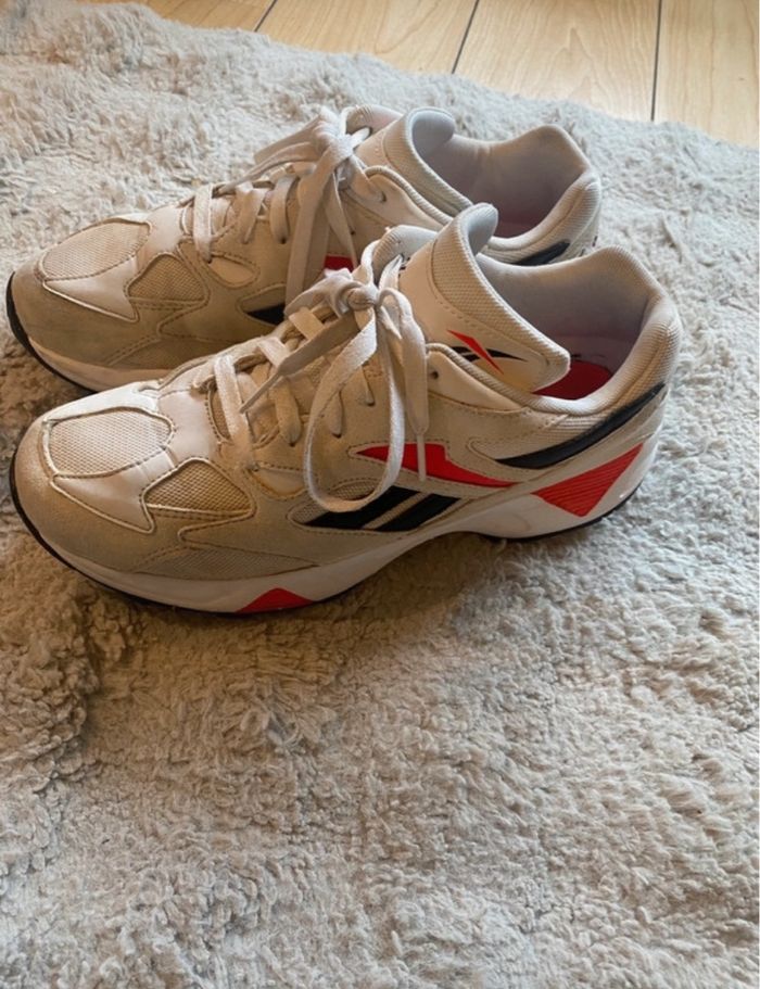 Reebok Aztrek 96 DV7249 White Porcelain Neon Red - photo numéro 5