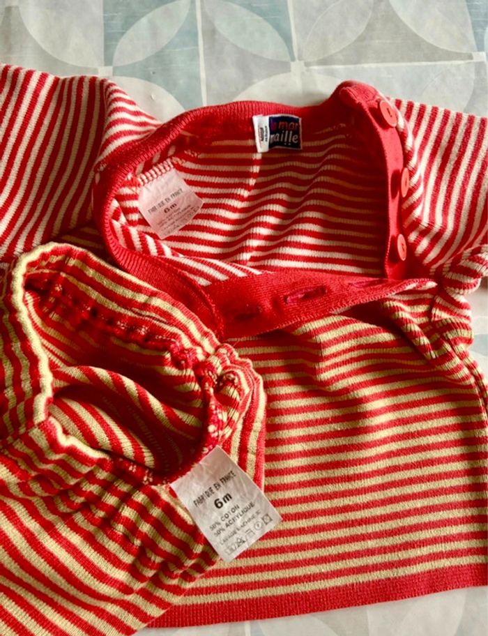Ensemble mixte - bébé - fille ou garçon - 6 mois - Duger/La Mar Maille- en très bon état - photo numéro 3