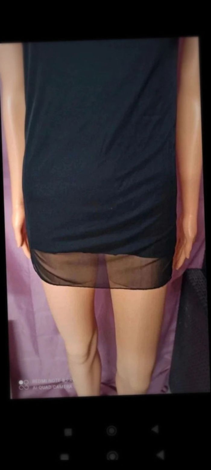 Top  haut noir transparent noir taille s - photo numéro 3