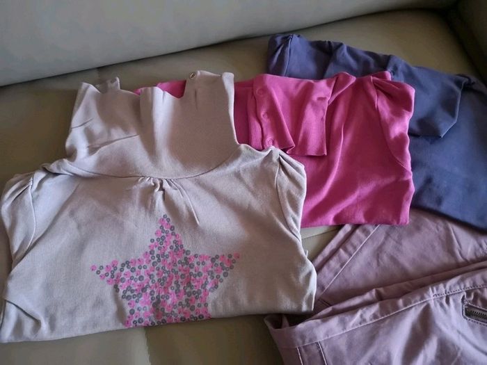 Lot 7 pièces ton violet rose 4/5 ans - photo numéro 8