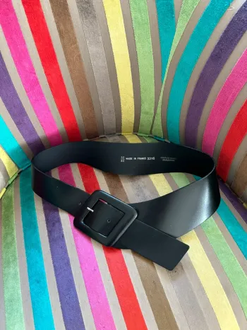 Ceinture cuir noir 80