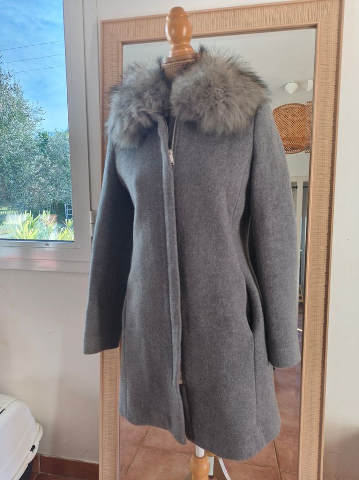 Manteau Gris en Laine _ Claudie Pierlot _ taille 36/38