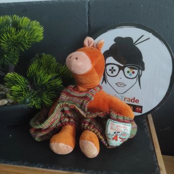 Doudou Peluche Moulin Roty Cheval Marron Les Zazous Salopette La Grande Famille