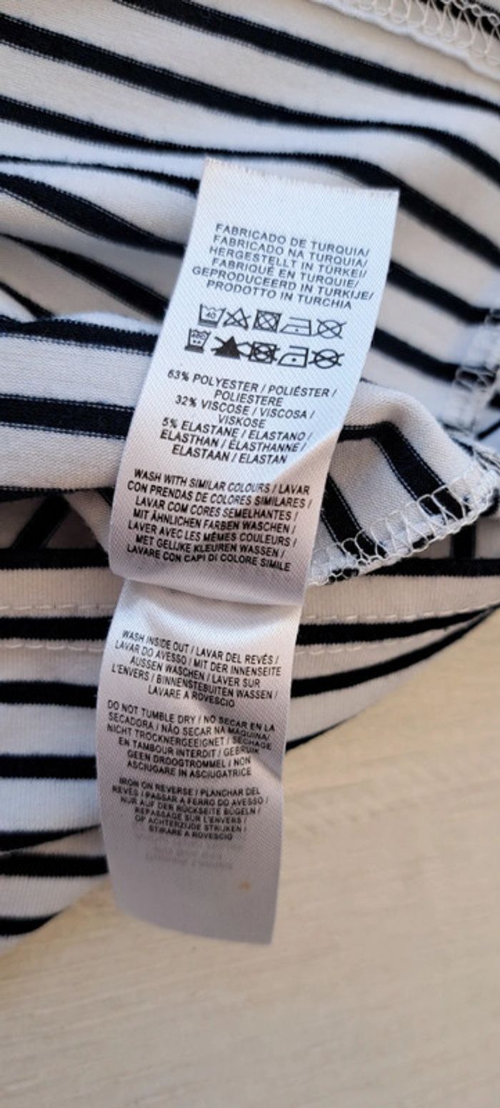 Blouse marinière Atmosphère - taille 32 - manches évasées- décolleté en V laçage - mi-saison - photo numéro 5