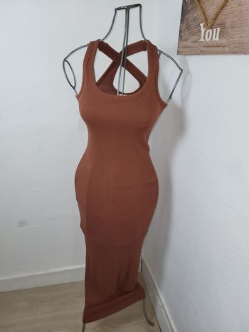 Robe longue côtelée marron chocolat-kookaï-taille 34