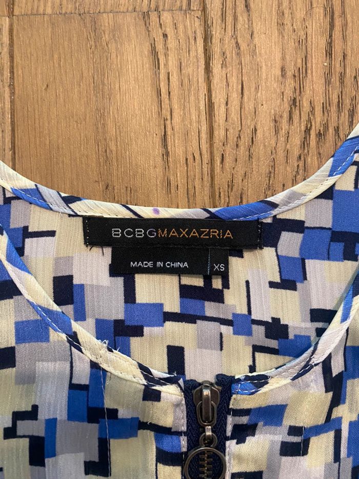 Petite robe d’été bleue et jaune BCBG Max Azria taille XS - photo numéro 3