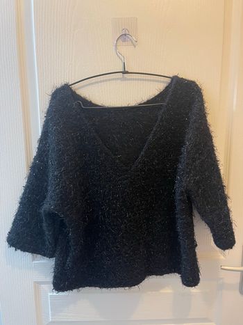 Pull manches 3/4 noir et argent Charlior T. M/L