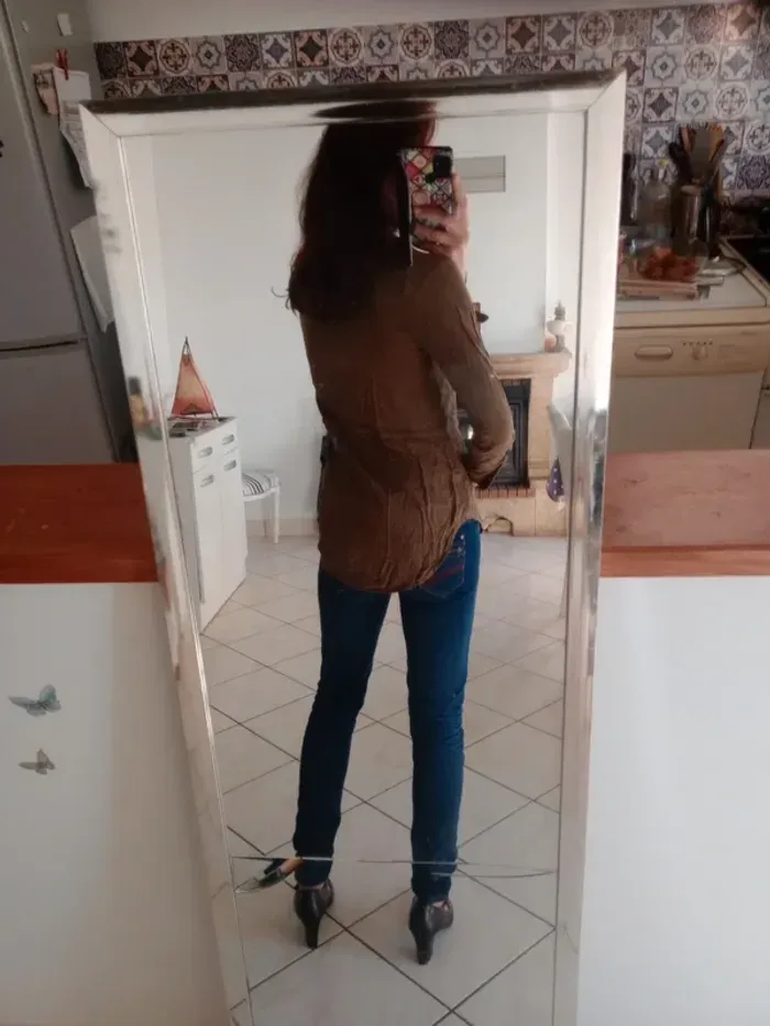 Chemise 38 femme cintrée – kaki c78 - photo numéro 4