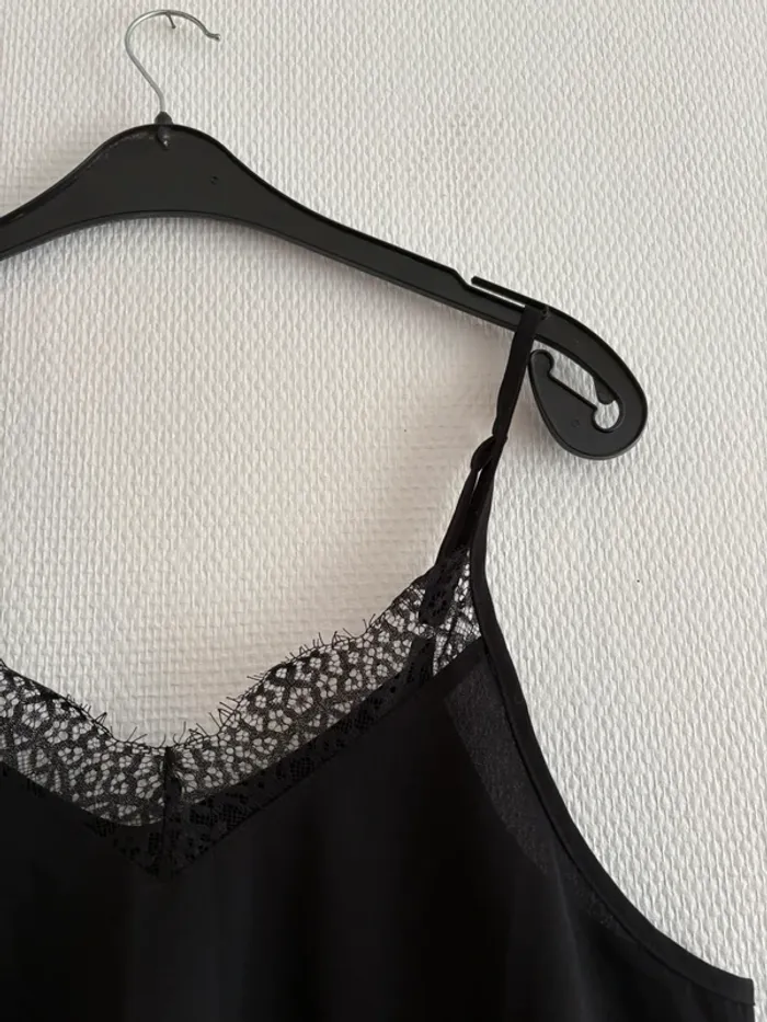 Débardeur fluide à dentelle - noir - photo numéro 3