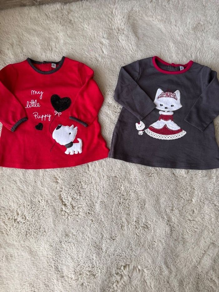 Lot 2 pulls - bébé fille 6 mois - très bon état
