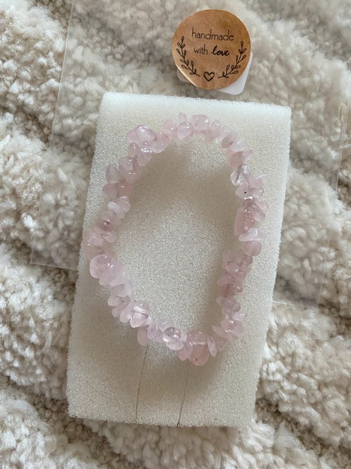 Bracelet pierre précieuse quartz rose - photo numéro 2