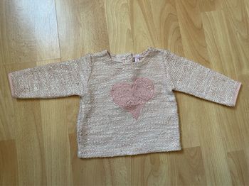 Pull paillettes motif coeur