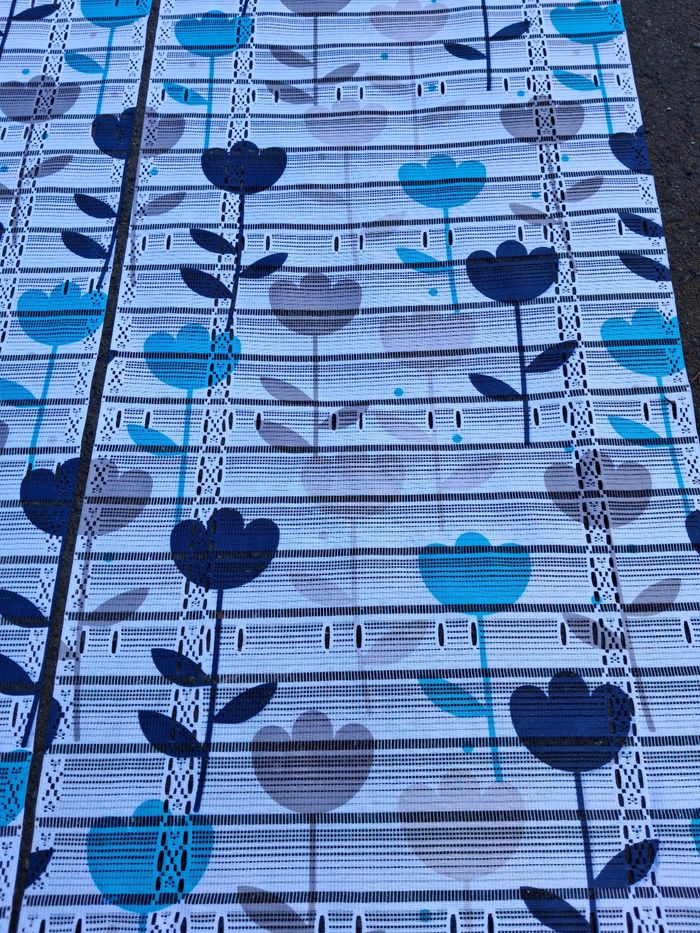 Paire store modulable motif fleurs bleues 2x60cm sur 2m de longueur - photo numéro 3