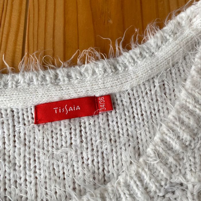 Pull blanc maille - photo numéro 2