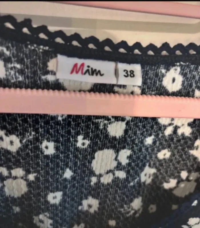 Robe neuve bleu marine à petites fleurs blanches Mim - T38 - photo numéro 6
