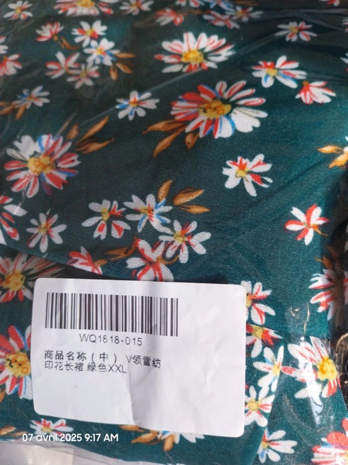 Robe Maxi Portefeuille Fleurie à Volants - Vert / XXL - Princesse fleurie - photo numéro 10