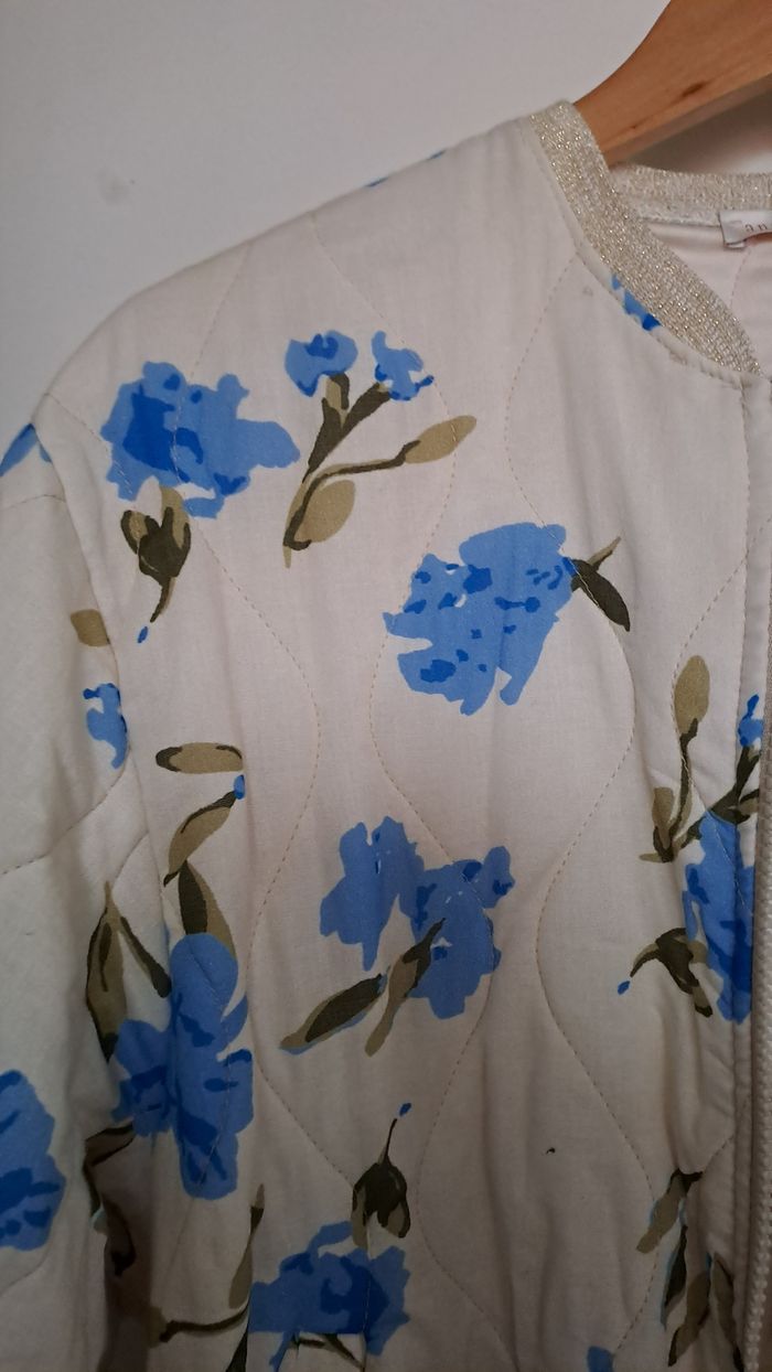 Veste à fleurs matelassée bleu - photo numéro 6
