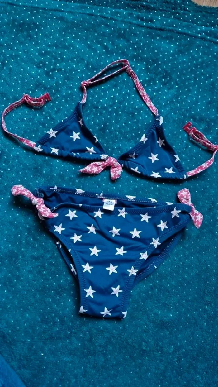 Ensemble maillot de bain bleu étoile Okaïdi 4 ans