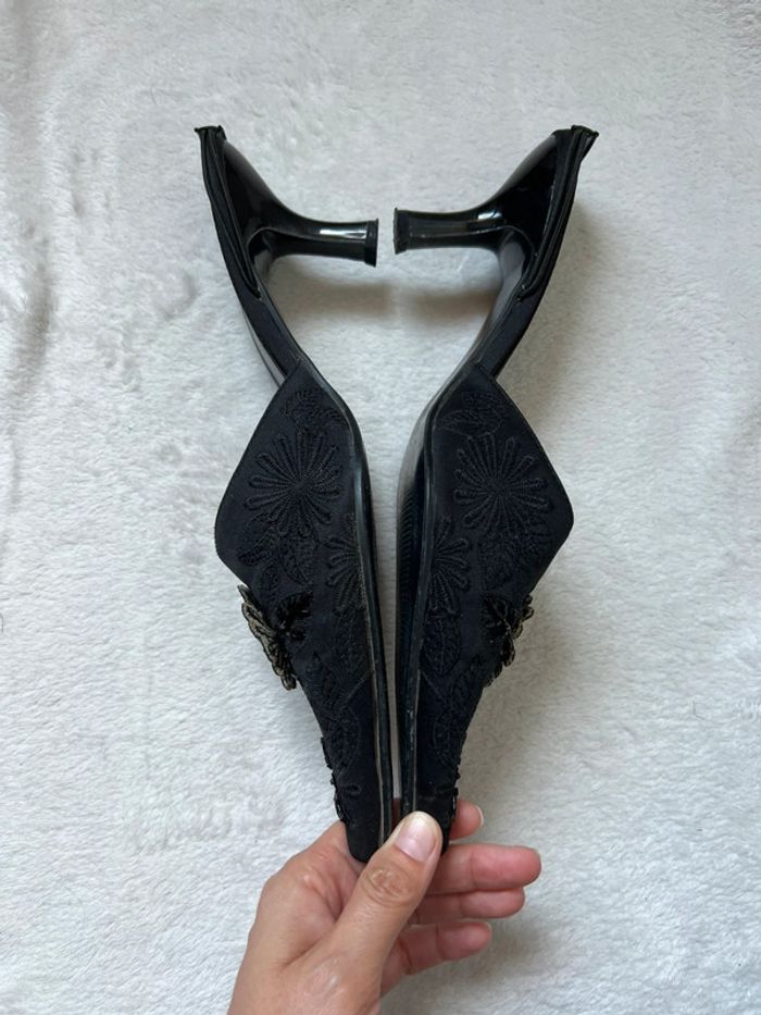 Mules bout pointu perles broderies Coquette Goth y2k - Pointure 40 - photo numéro 9