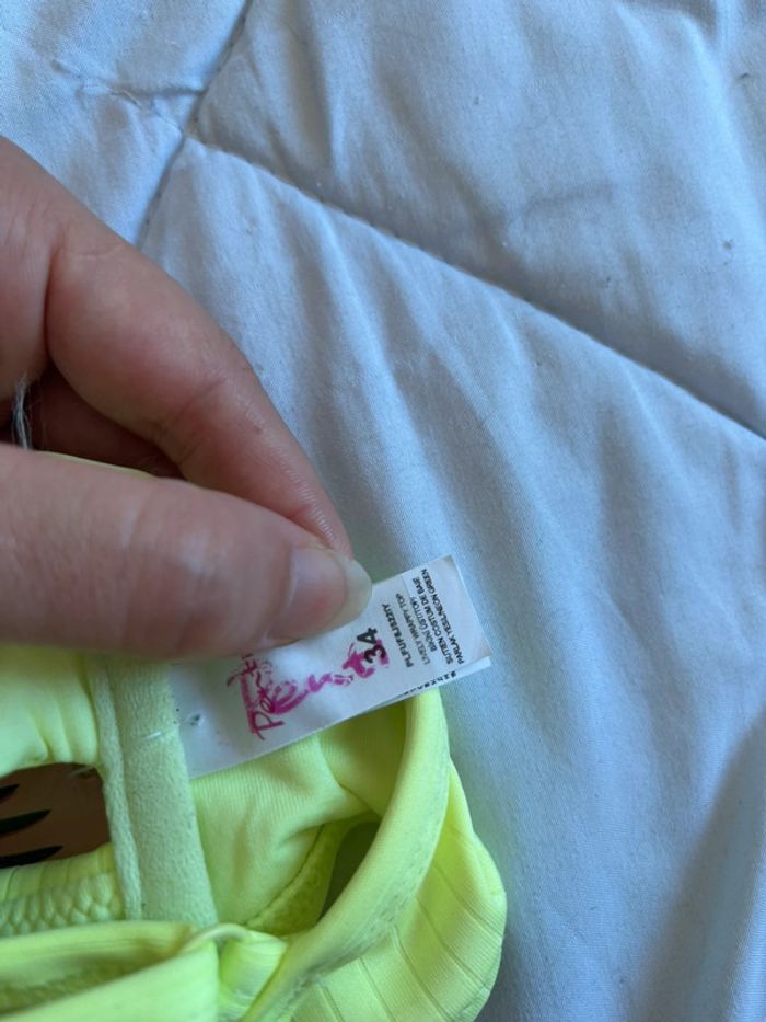 Haut de maillot de bain - bikini jaune fluo croisé penti taille XS/34 neuf - photo numéro 6