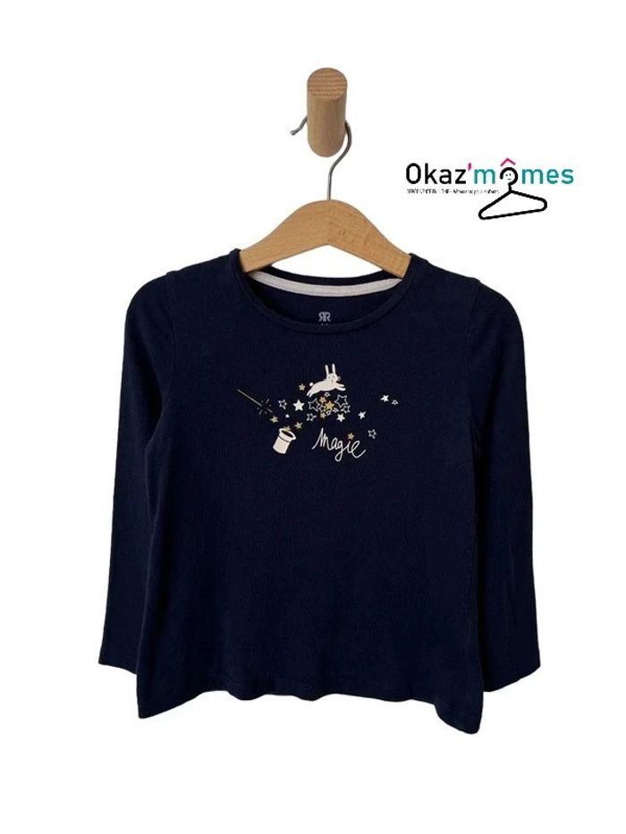 Pyjama 2 pièces bleu marine et gris - La Redoute 4 ans (102cm) - photo numéro 2