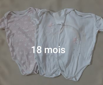 Lot de 3 bodies manches courtes fille - nuages - Orchestra - 18 mois