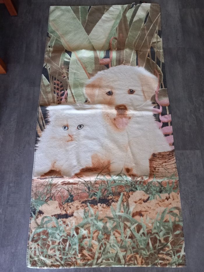 Serviette de plage Chien et Chat "