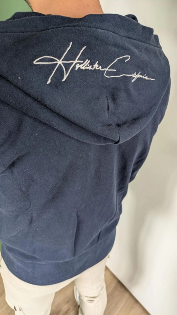 Veste/Sweat à capuche avec zip Hollister bleu marine - photo numéro 3
