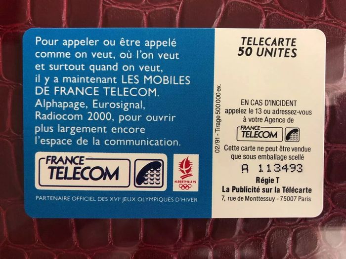 Lot 9 télécartes France 1991 French Phonecards 1991 - photo numéro 3