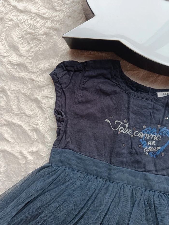 Robe de fête anniversaire mariage Noël Fille 2 ans Jolie comme un cœur tulle 3 pommes - photo numéro 3