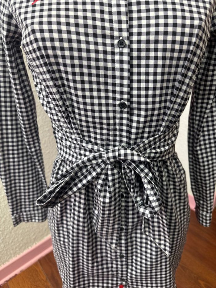 Robe chemise Vichy patch bouledogue - photo numéro 2