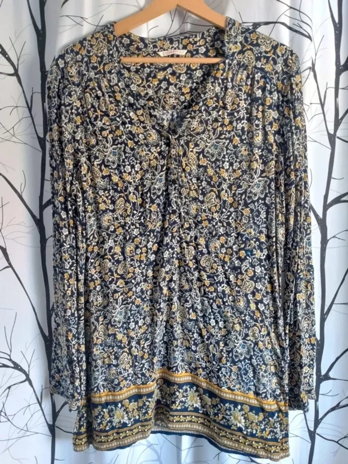 Jolie tunique longue femme bohème Camaïeu taille M