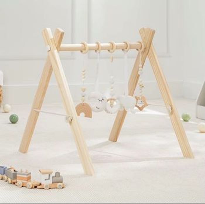 Portique bébé bois naturel Arche d'éveil Montessori jouets sensoriels - photo numéro 6