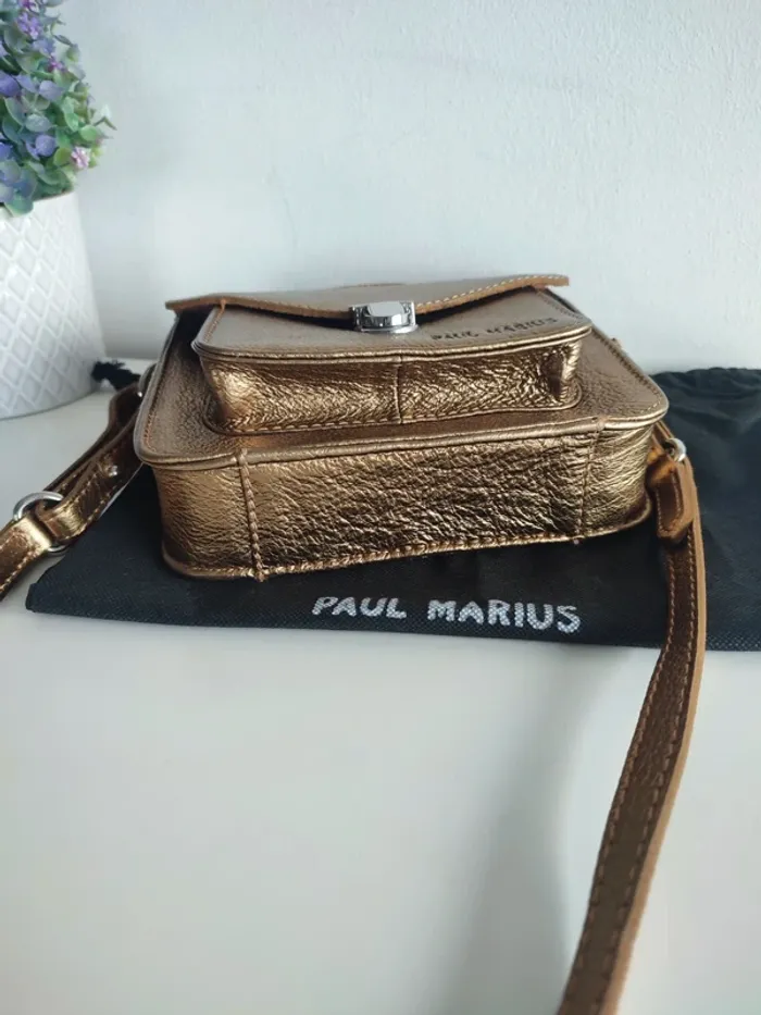 Sac en cuir Mademoiselle Georges XS doré Paul Marius - photo numéro 9
