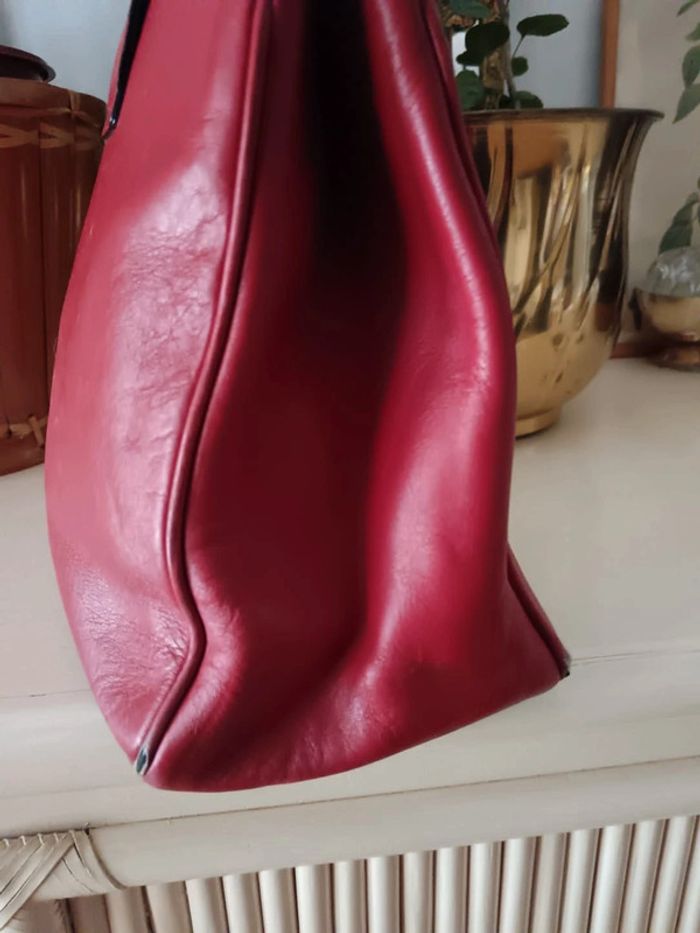 Sac Lancel cuir rouge vintage - photo numéro 8