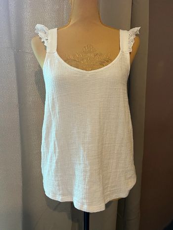 Debardeur chic Camaïeu taille L blanc