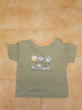 Tee shirt mc kaki et orange 12mois