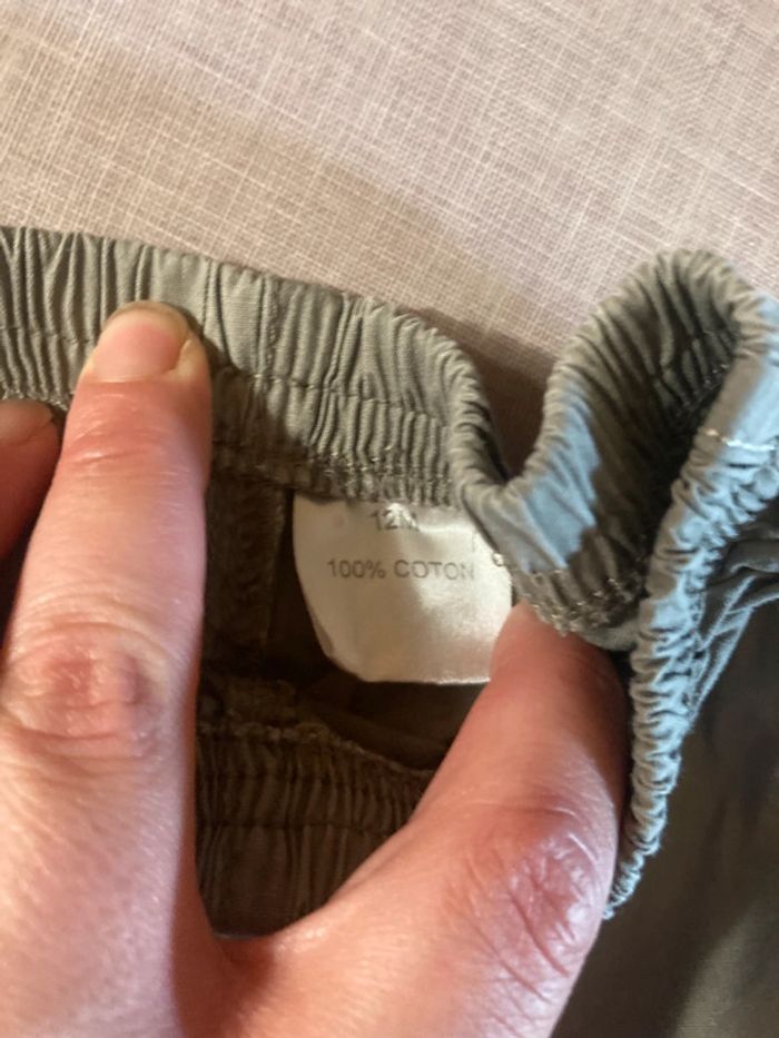 Short cargo kaki bébé – 12 mois – 100% coton - photo numéro 2