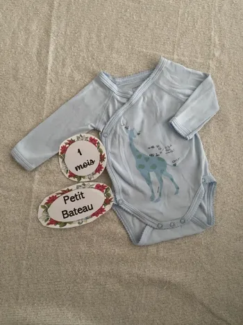 Body croisé cache cœur manches longues petit bateau