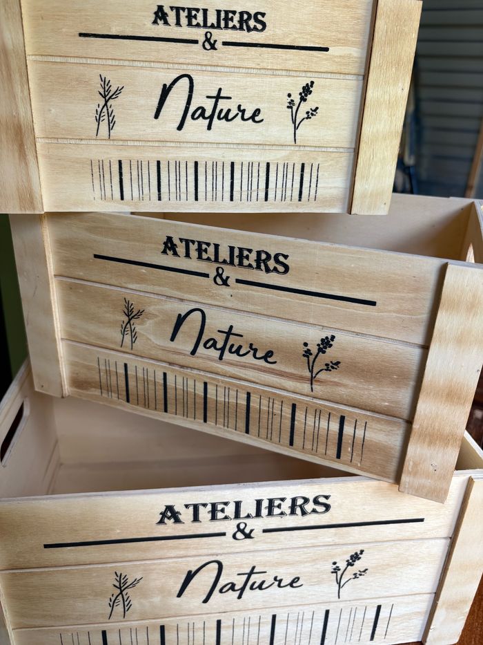 Lot de 3 caisses décoratives en bois - photo numéro 2