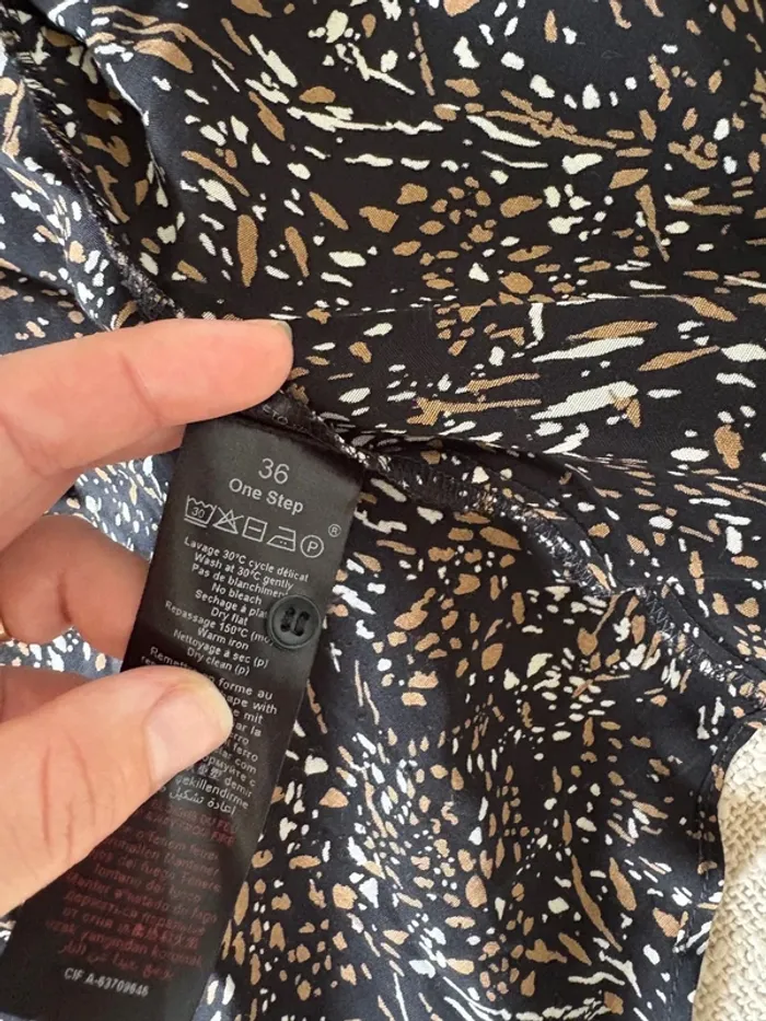 Lot blazer et chemise One Step – tailles 38 et 36 – motif moucheté noir marron - photo numéro 6